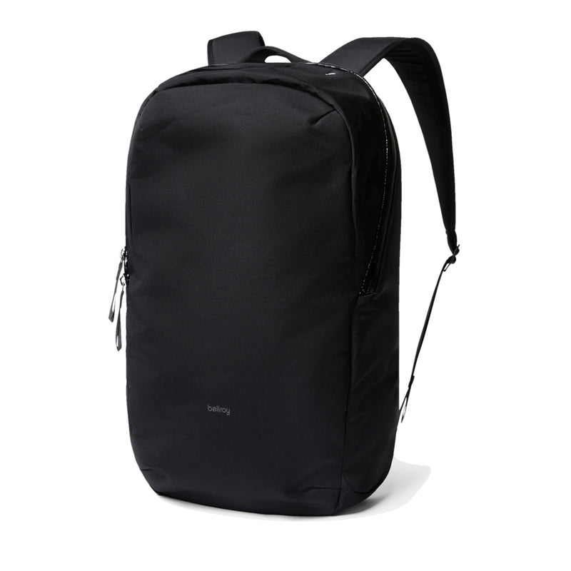 Load image into Gallery viewer, Bellroy Via Backpack in black with multiple compartments, featuring padded shoulder straps and a sleek, modern design.