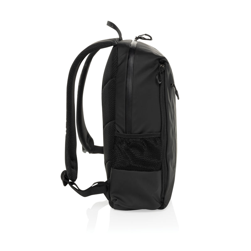 Load image into Gallery viewer, XD Xclusive Lima Aware RPET water-resistant laptop backpack for 15.6-inch laptops, featuring multiple compartments and durable design.