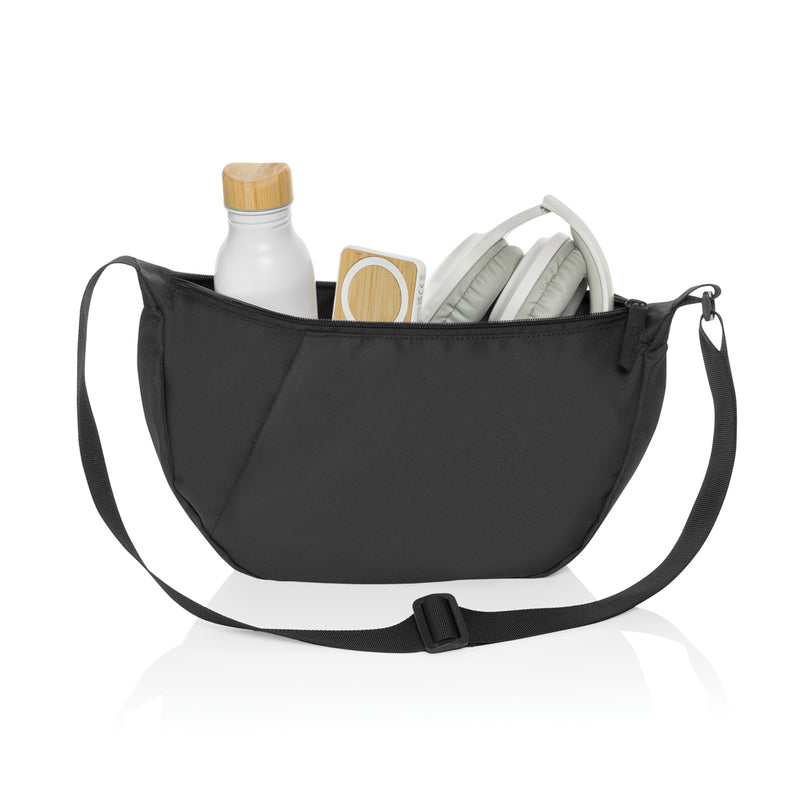 Load image into Gallery viewer, Crescent XL AWARE™ RPET half moon sling bag - Custom Wood Designs Crescent XL AWARE™ RPET half moon sling bag