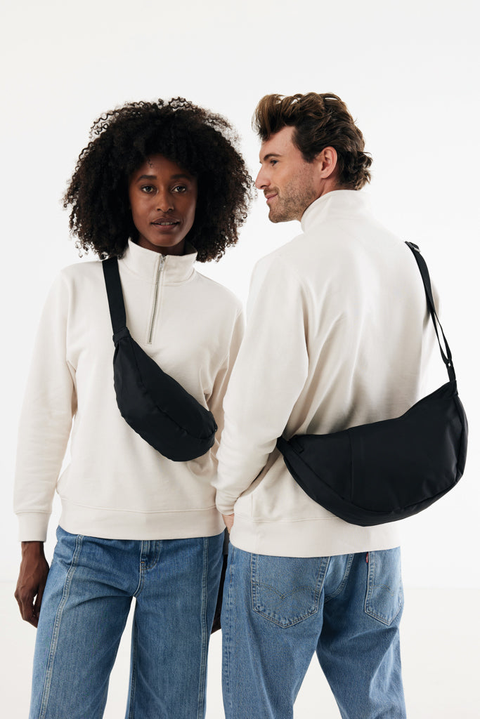 Load image into Gallery viewer, Crescent XL AWARE™ RPET half moon sling bag - Custom Wood Designs Crescent XL AWARE™ RPET half moon sling bag