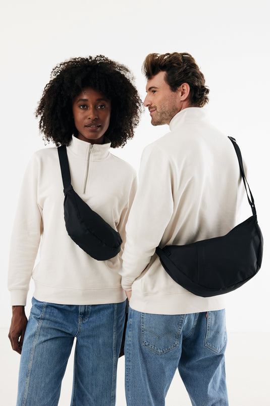 Crescent XL AWARE™ RPET half moon sling bag - Custom Wood Designs Crescent XL AWARE™ RPET half moon sling bag