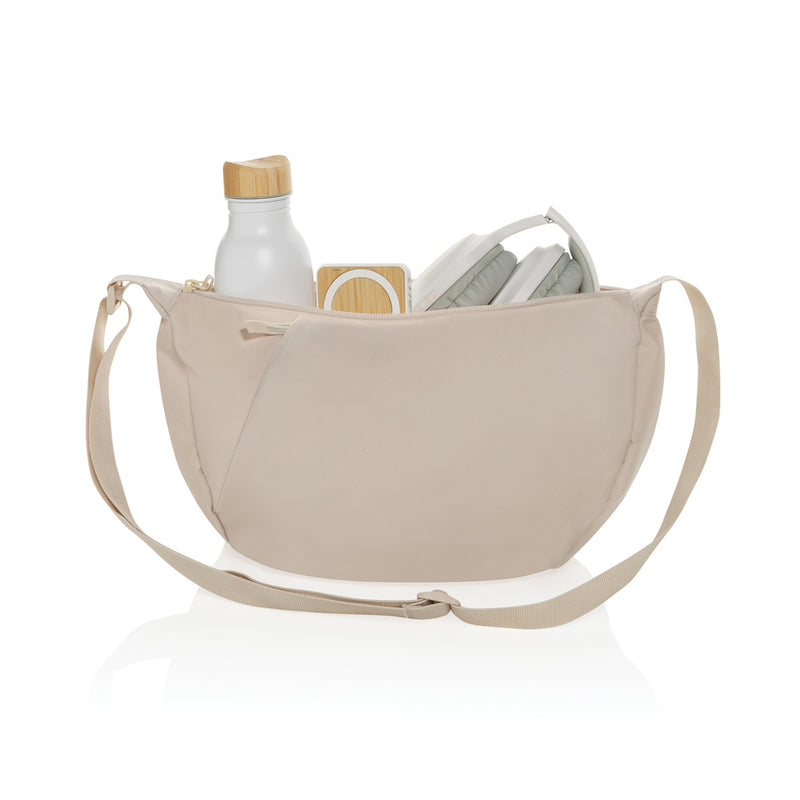 Load image into Gallery viewer, Crescent XL AWARE™ RPET half moon sling bag - Custom Wood Designs Crescent XL AWARE™ RPET half moon sling bag