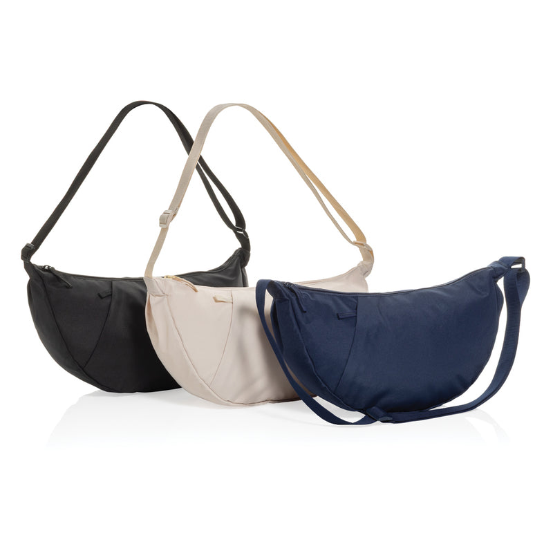 Load image into Gallery viewer, Crescent XL AWARE™ RPET half moon sling bag - Custom Wood Designs Crescent XL AWARE™ RPET half moon sling bag