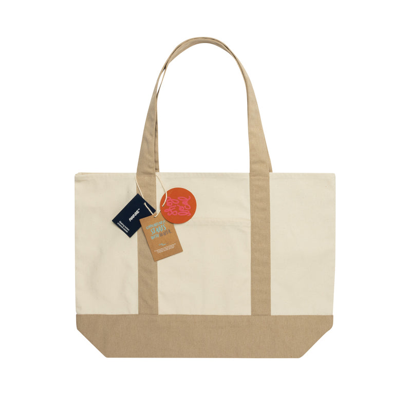 Load image into Gallery viewer, Recycled cotton tote bag by XD Xclusive from SHOP LOCAL AWARE™ collection, 350gsm, eco-friendly and durable for everyday use.