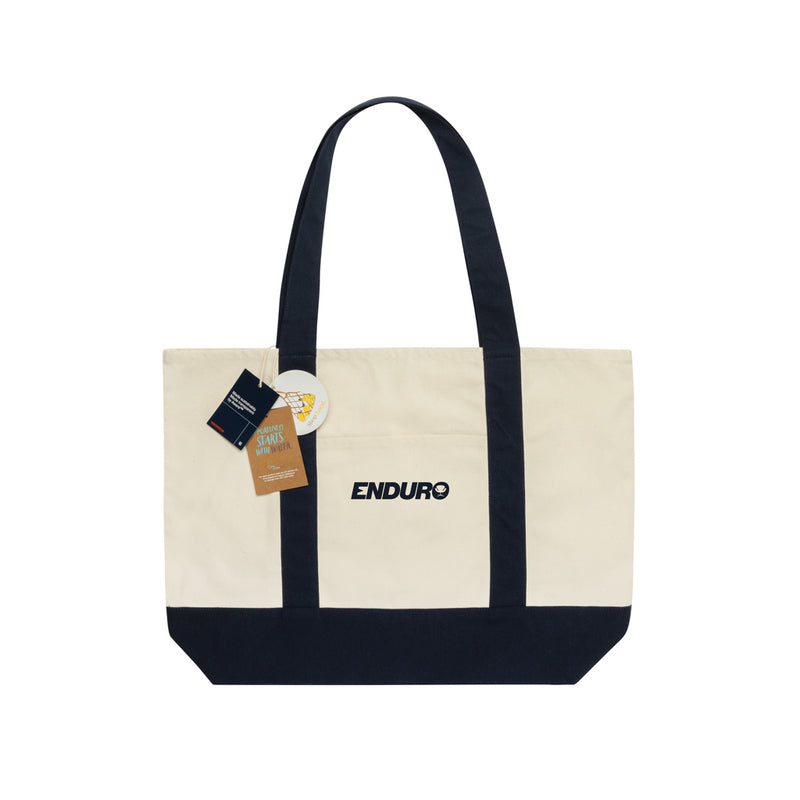 Load image into Gallery viewer, Recycled cotton tote bag from XD Xclusive's SHOP LOCAL AWARE™ collection, featuring sturdy 350gsm fabric and eco-friendly design.