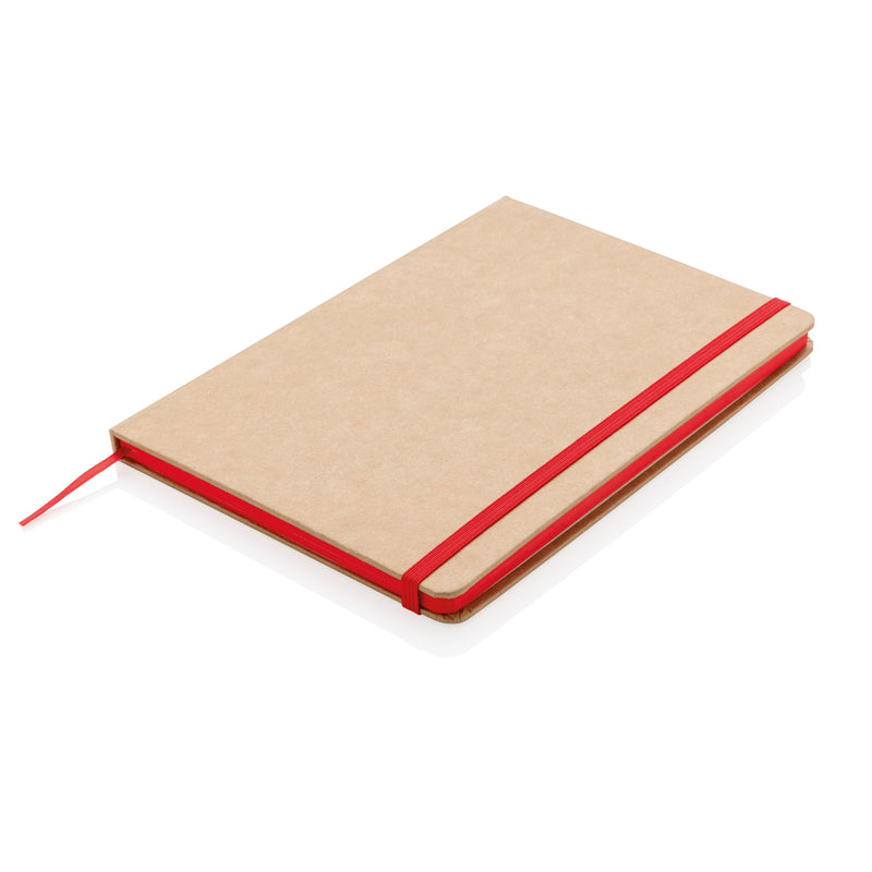 Load image into Gallery viewer, A5 kraft notebook from XD Collection with a sturdy cover and elastic band, ideal for note-taking and journaling.
