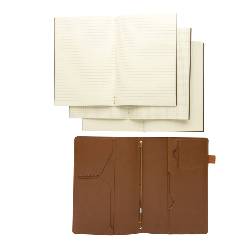 Load image into Gallery viewer, XD Collection Daily Notes Binder 3-in-1 refillable PU notebook with sleek portfolio design and multiple writing sections.