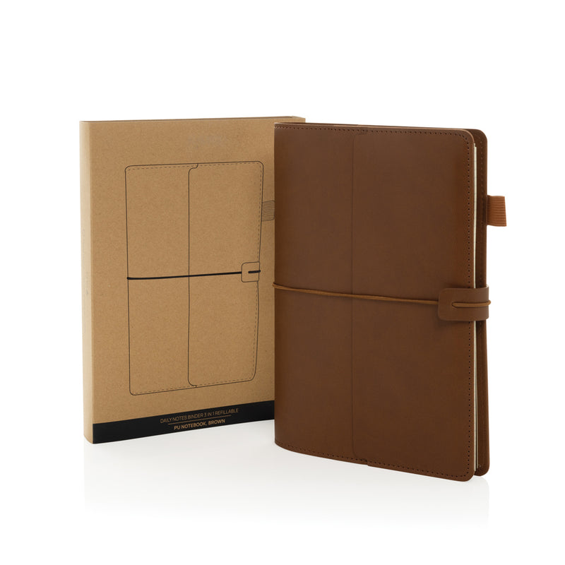 Load image into Gallery viewer, XD Collection Daily Notes Binder 3-in-1 refillable PU notebook with portfolio for organizing daily notes and writing.