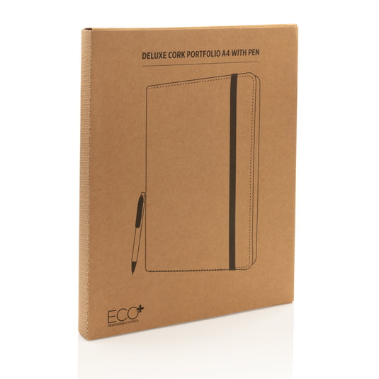 Deluxe cork portfolio A4 with pen - Custom Wood Designs