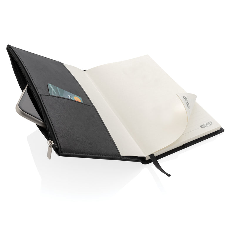 Load image into Gallery viewer, Swiss Peak A5 PU notebook with zipper pocket - Custom Wood Designs