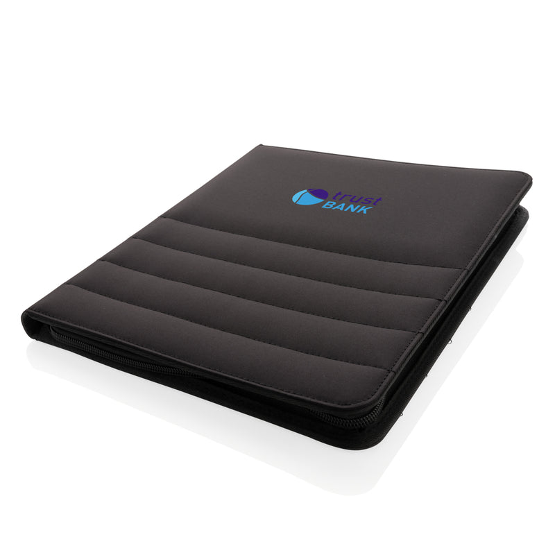 Load image into Gallery viewer, XD Xclusive Impact AWARE™ RPET A4 portfolio with zipper, showcasing a sleek, eco-friendly portfolio with zipper closure.