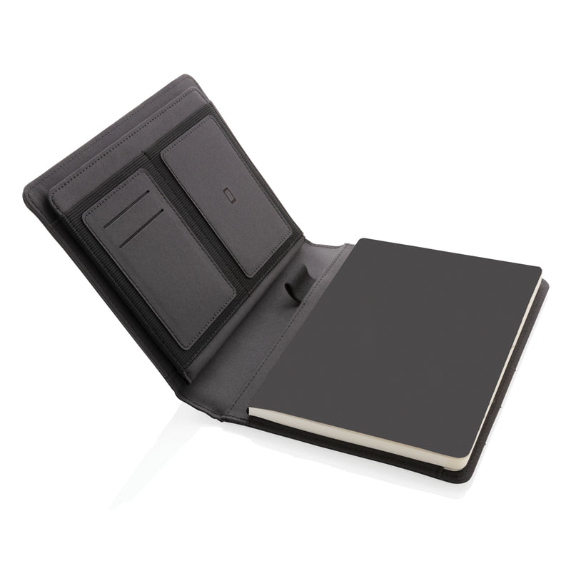 Load image into Gallery viewer, Light green Impact AWARE™ RPET A5 notebook from XD Xclusive with spiral binding and eco-friendly recycled material cover.