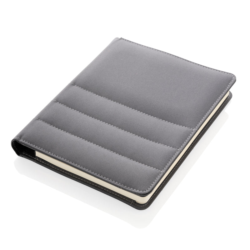 Load image into Gallery viewer, Impact AWARE™ RPET A5 notebook by XD Xclusive with eco-friendly recycled plastic cover and lined pages inside.