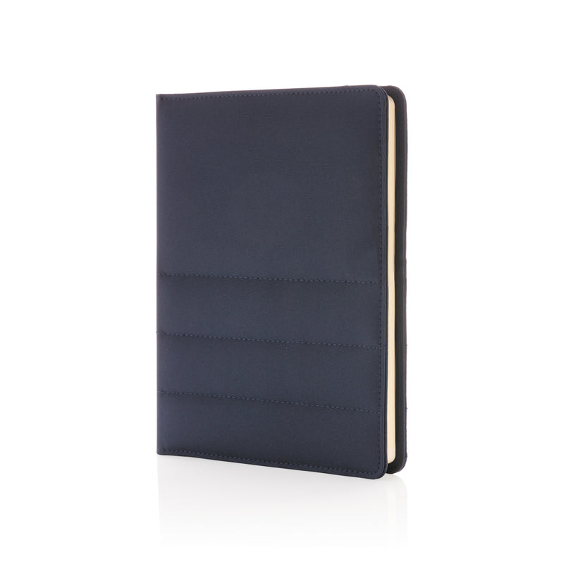 Load image into Gallery viewer, Impact AWARE™ RPET A5 notebook by XD Xclusive, eco-friendly recycled PET cover and lined pages, portable writing journal.