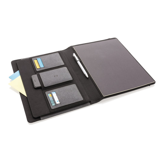 Recycled leather A4 portfolio - Custom Wood Designs