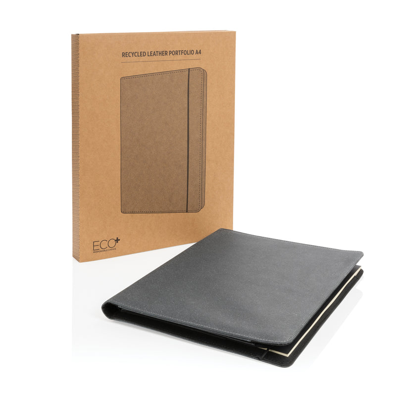 Load image into Gallery viewer, Recycled leather A4 portfolio - Custom Wood Designs