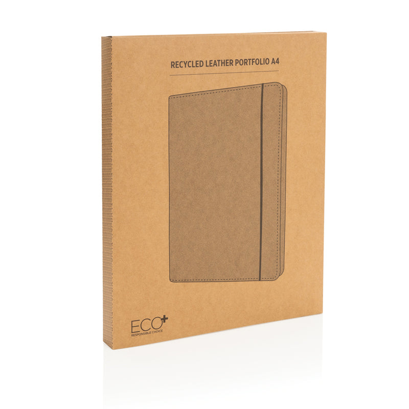 Load image into Gallery viewer, Recycled leather A4 portfolio - Custom Wood Designs