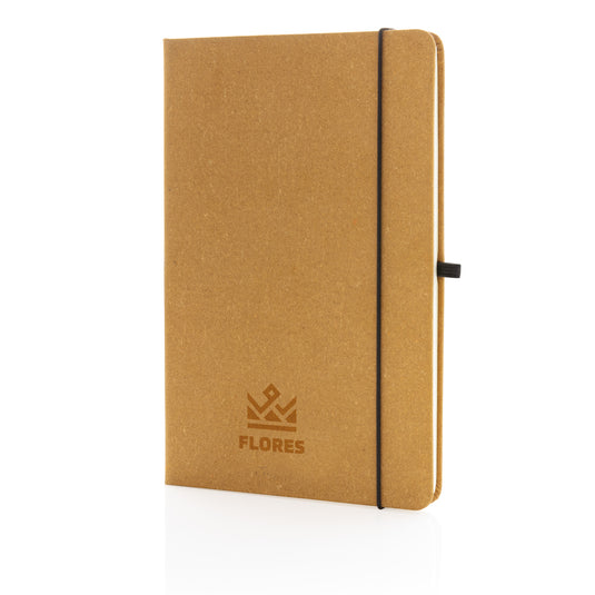 GRS Recycled leather hardcover notebook A5 - Custom Wood Designs