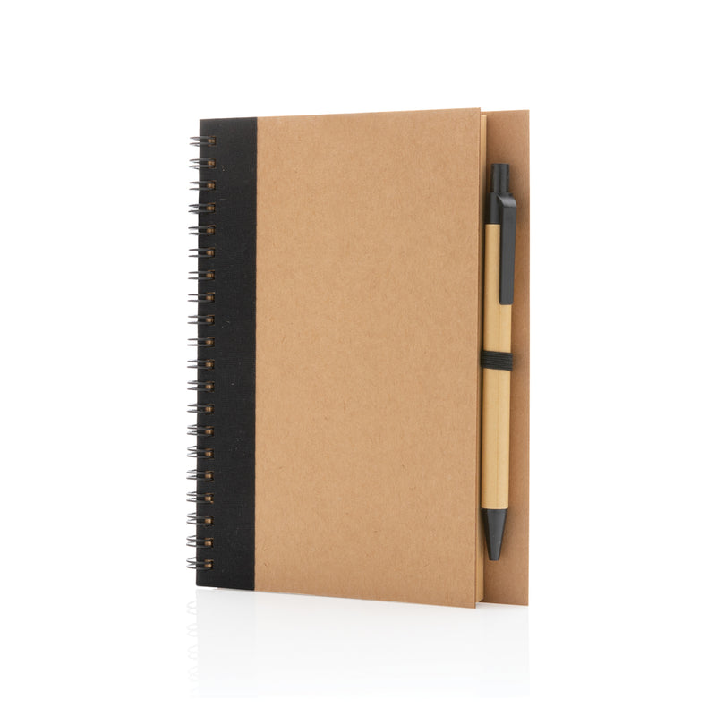 Load image into Gallery viewer, Kraft spiral notebook with pen - Custom Wood Designs