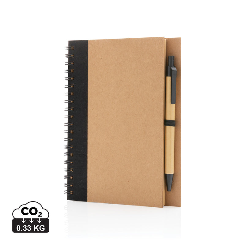 Load image into Gallery viewer, Kraft spiral notebook with pen - Custom Wood Designs