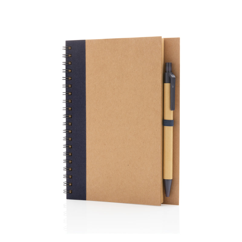 Load image into Gallery viewer, Kraft spiral notebook with pen - Custom Wood Designs