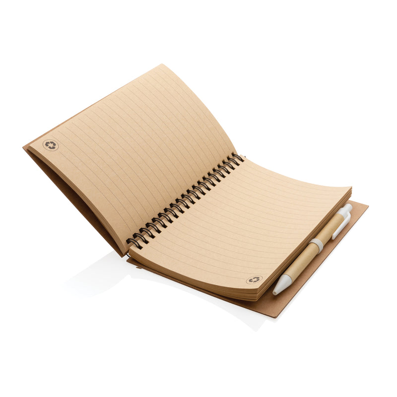 Load image into Gallery viewer, Cork spiral notebook with pen - Custom Wood Designs