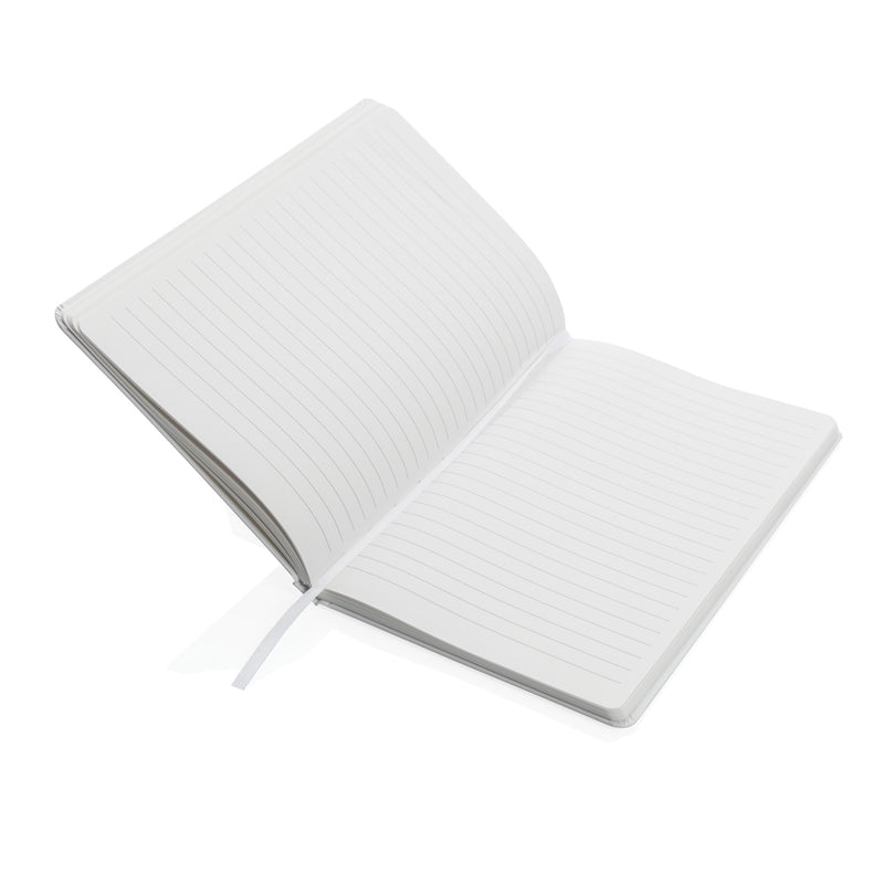 Load image into Gallery viewer, A5 Impact stone paper hardcover notebook from XD Collection with a sleek black cover and visible binding, suitable for note-taking and journaling.