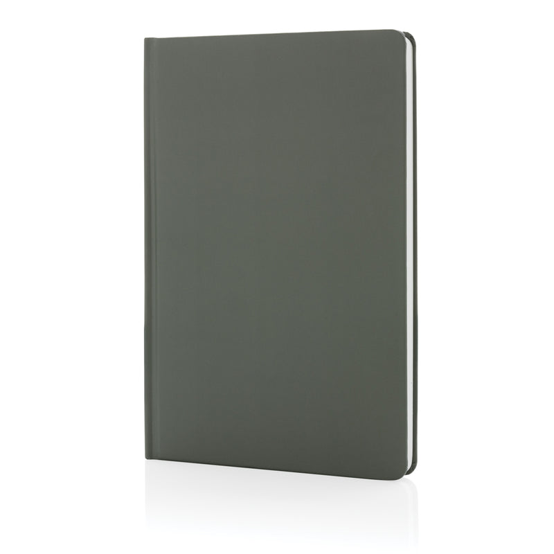 Load image into Gallery viewer, A5 Impact stone paper hardcover notebook from XD Collection with black cover and spiral binding, suitable for portfolios and note-taking.