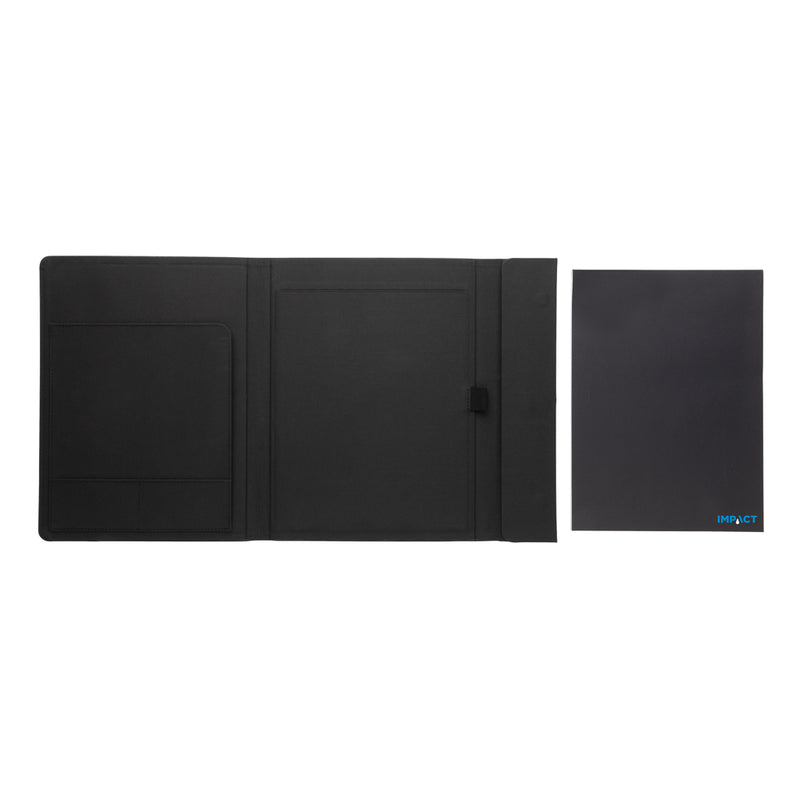 Load image into Gallery viewer, Impact Aware™ A4 portfolio by XD Xclusive with magnetic closure, shown with sleek black exterior and professional design.