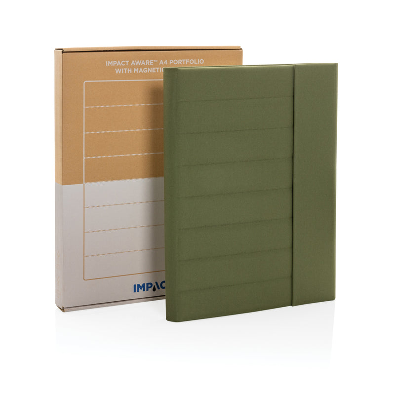 Load image into Gallery viewer, Impact Aware™ A4 portfolio with magnetic closure by XD Xclusive, showing sleek black cover and secure magnetic clasp.