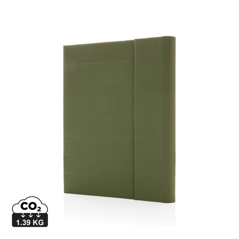 Load image into Gallery viewer, Impact Aware™ A4 portfolio by XD Xclusive featuring a magnetic closure, black cover, and organized interior for professional use.