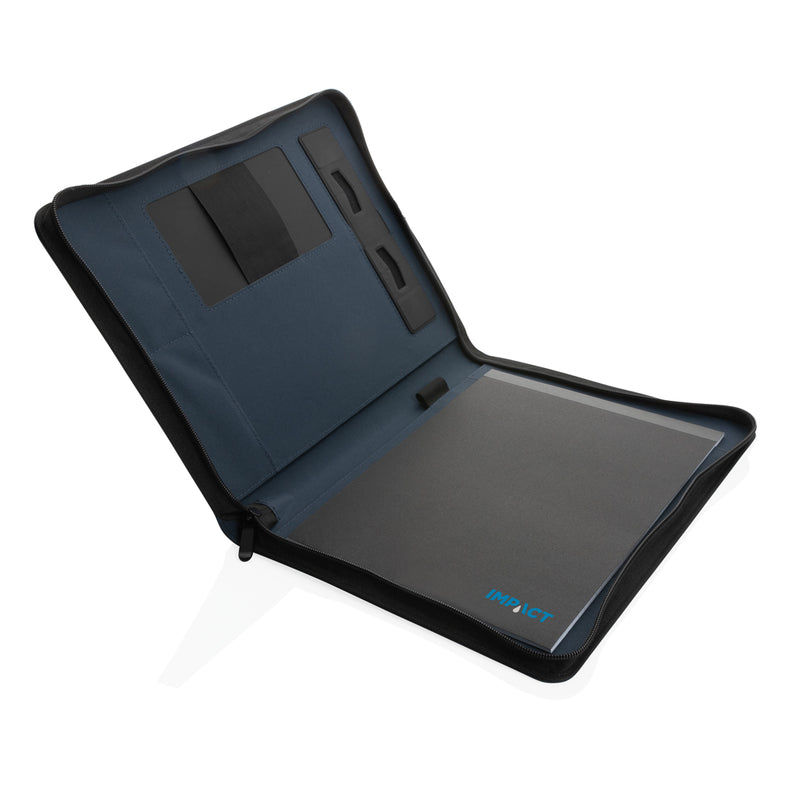Load image into Gallery viewer, Impact Aware™ deluxe 300D tech portfolio by XD Collection featuring zipper, durable fabric, and multiple compartments for organization.