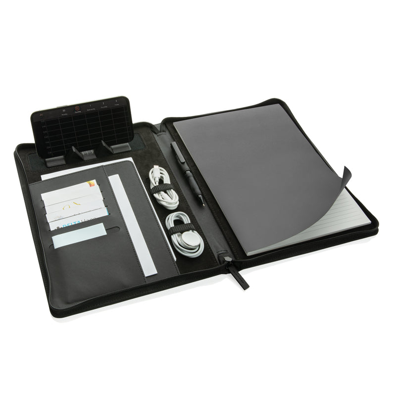Load image into Gallery viewer, Swiss Peak Heritage RCS rPU A4 portfolio with zipper - Custom Wood Designs