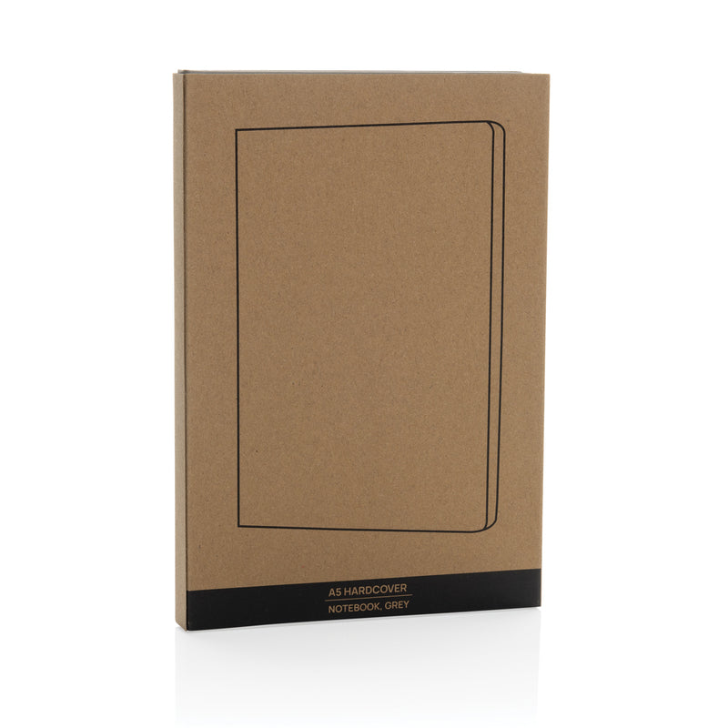 Load image into Gallery viewer, A5 hardcover notebook from XD Collection with a sleek black cover and rounded corners, ideal for writing and note-taking.