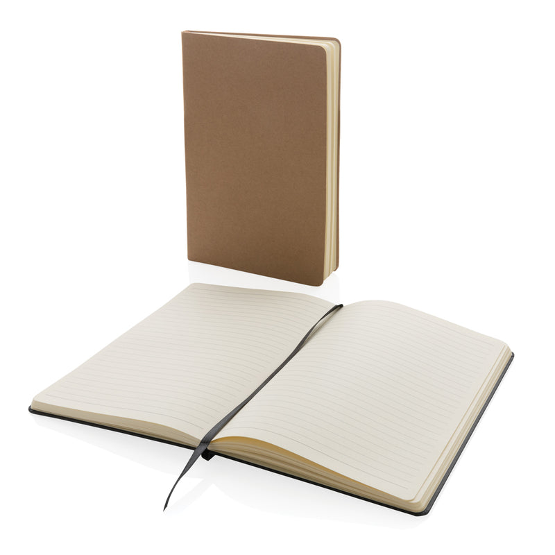 Load image into Gallery viewer, A5 hardcover notebook from XD Collection with a sleek black cover and rounded corners, ideal for writing and note-taking.