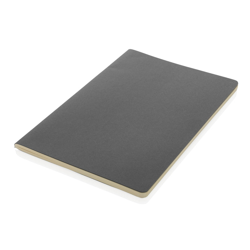 Load image into Gallery viewer, A5 softcover notebook from XD Collection with a sleek black cover and visible spiral binding, ideal for note-taking or journaling.