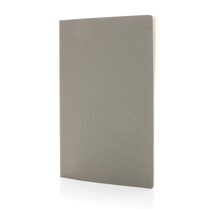 Load image into Gallery viewer, A5 softcover notebook from XD Collection with plain cover, open to show lined pages inside, suitable for writing or note-taking.