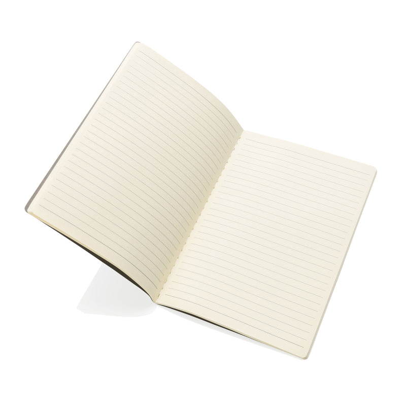 Load image into Gallery viewer, A5 standard softcover notebook from XD Collection with a sleek, black design and visible elastic closure.