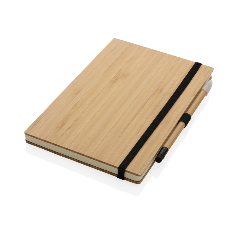 Load image into Gallery viewer, Bamboo notebook and infinity pencil set - Custom Wood Designs