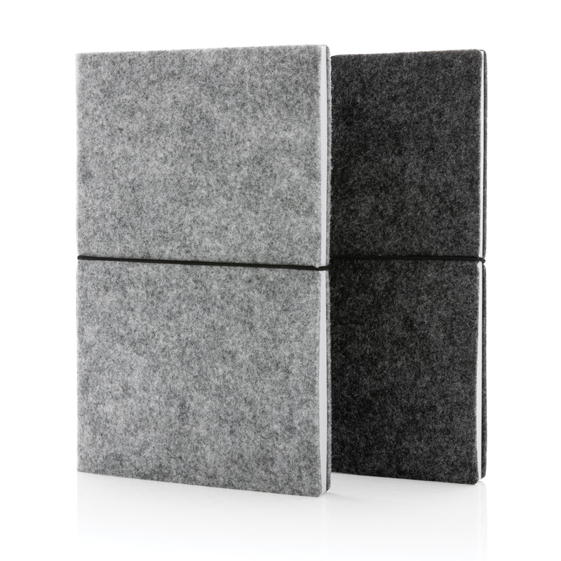 Load image into Gallery viewer, Recycled felt A5 softcover notebook from XD Collection, eco-friendly portfolio with soft felt cover and spiral binding.