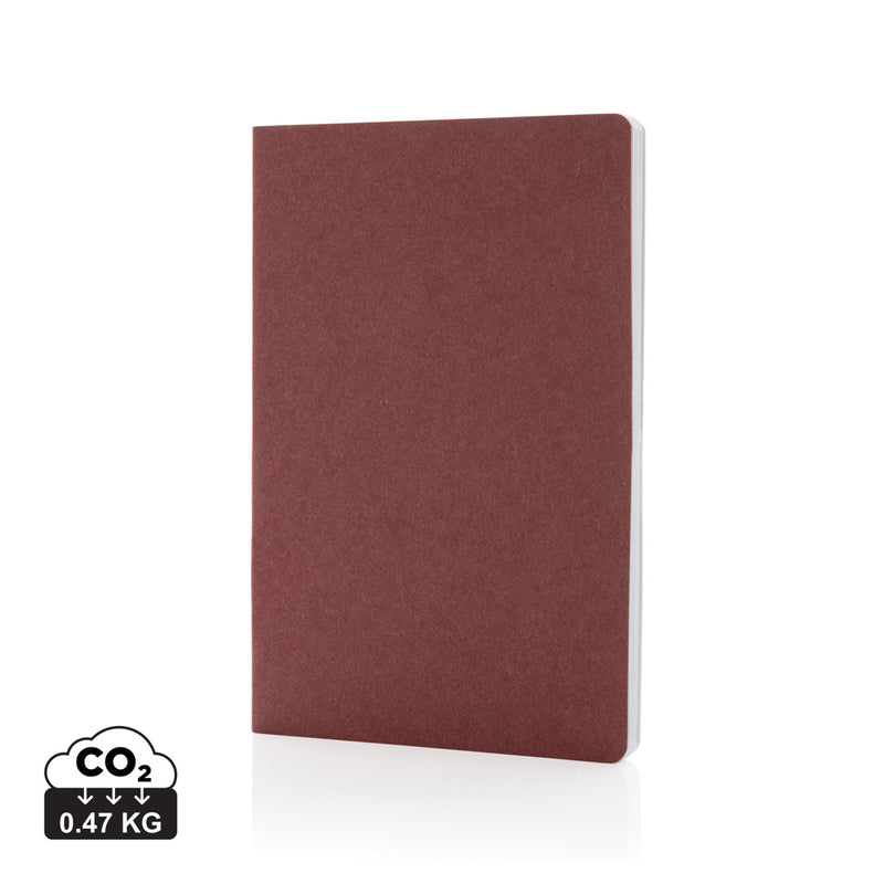 Load image into Gallery viewer, Salton A5 GRS certified recycled paper notebook from XD Collection, featuring a textured cover and compact size for notes and sketches.