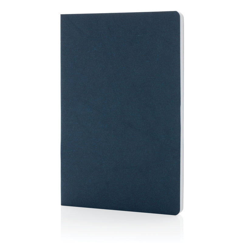 Load image into Gallery viewer, Salton A5 GRS certified recycled paper notebook by XD Collection, featuring a sleek cover and lined pages for note-taking.