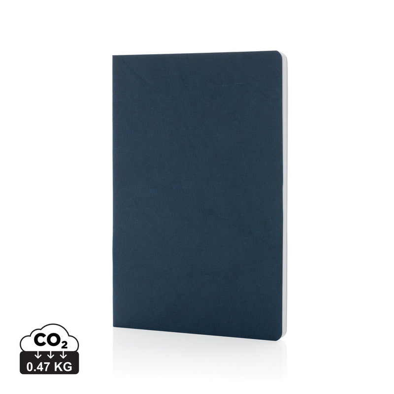 Load image into Gallery viewer, Salton A5 GRS certified recycled paper notebook from XD Collection, showing green cover and lined pages inside.