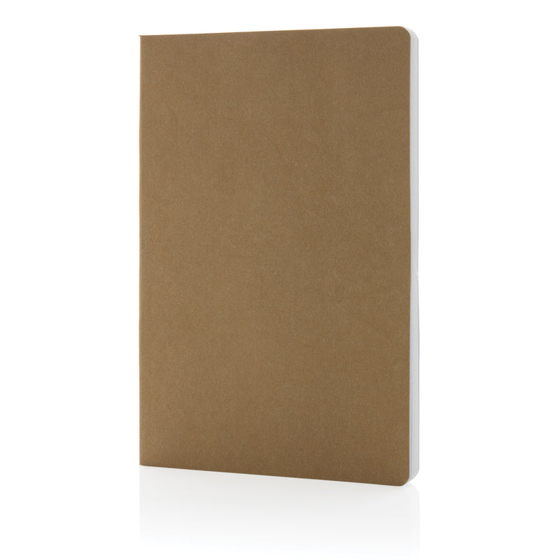 Load image into Gallery viewer, Recycled paper notebook from XD Collection Salton A5 GRS certified portfolio with a minimalist design, open to show blank pages.