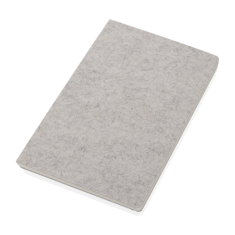 Load image into Gallery viewer, Recycled felt A5 notebook by XD Collection, GRS certified, with soft cover and stitched binding, suitable for note-taking and journaling.