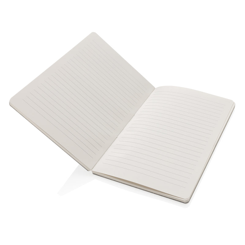 Load image into Gallery viewer, Recycled felt A5 notebook from XD Collection featuring GRS certification, with a soft, eco-friendly cover and spiral binding.