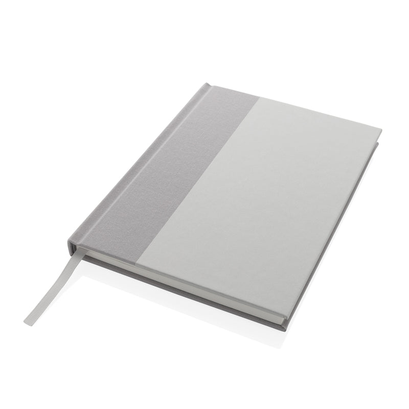 Load image into Gallery viewer, XD Collection Words GRS certified RPET and Kraft A5 notebook with a textured cover, ideal for notes and journaling.