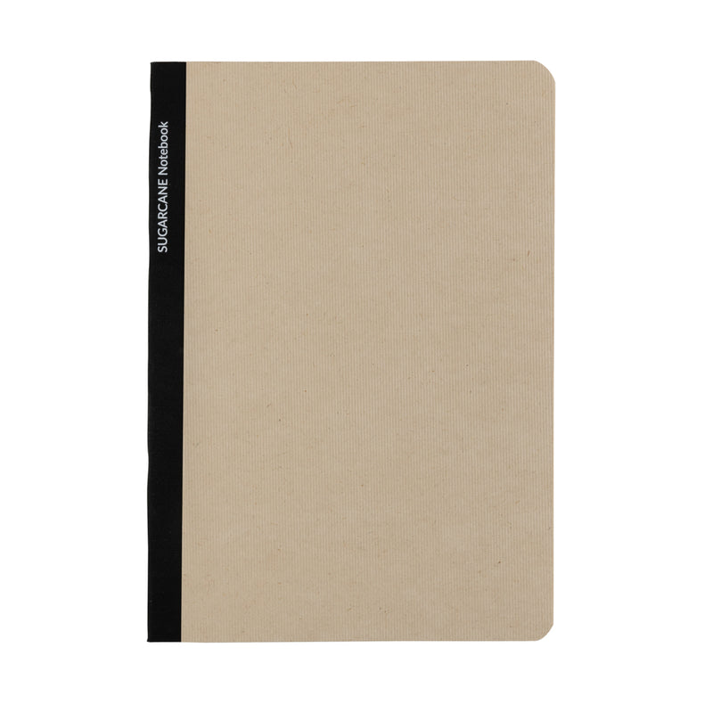 Load image into Gallery viewer, A5 notebook with sugarcane paper cover from XD Collection, styled with a sleek black design and visible spiral binding.