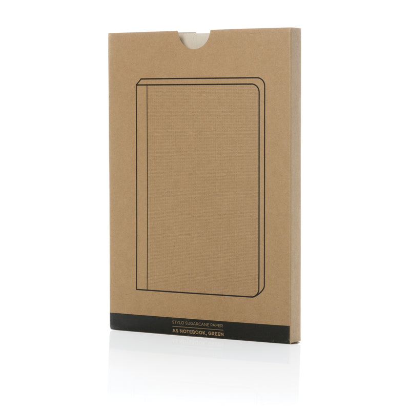 Load image into Gallery viewer, A5 notebook with sugarcane paper from XD Collection, featuring a stylish cover and spiral binding.