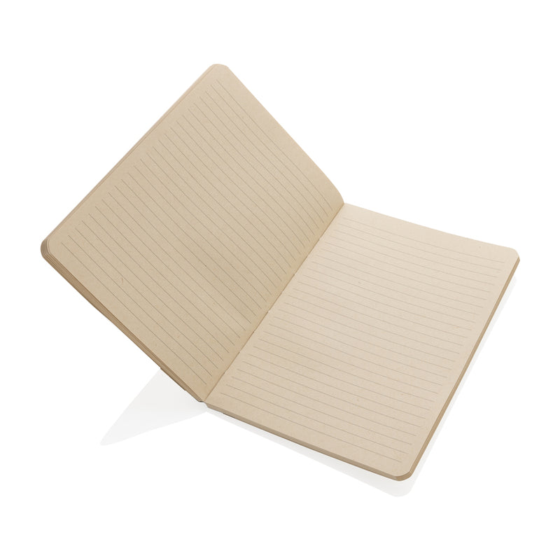Load image into Gallery viewer, A5 notebook with sugarcane paper cover from XD Collection, featuring a natural textured design and a compact portable size.